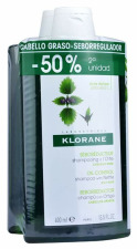 Klorane Hair Shampoo Nettle 2x400ml Duplo Pack