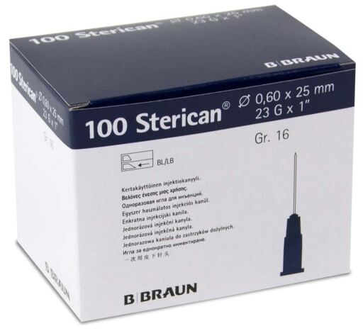 Sterican Blue Needles 25x6 mm 100 units